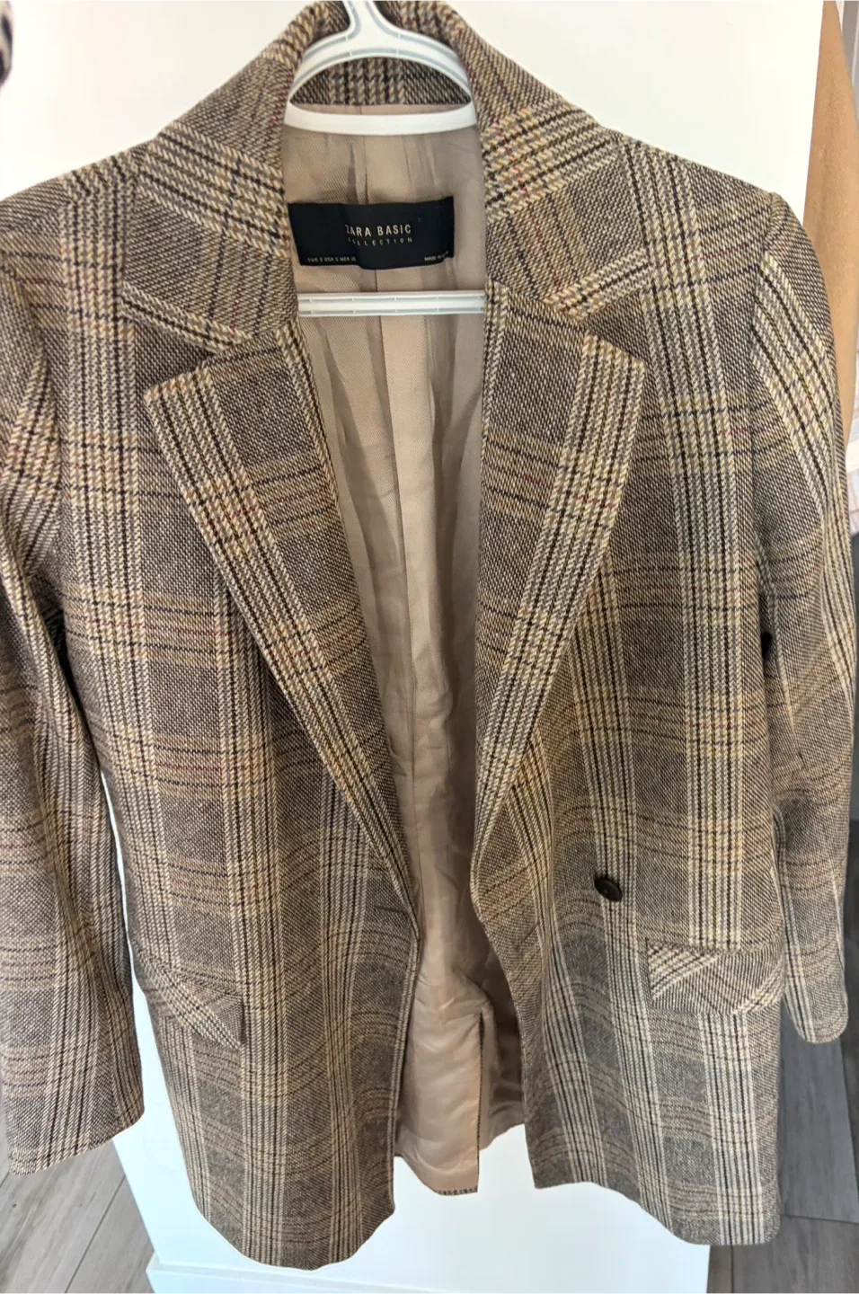 Zara Basic Plaid Blazer / Coat - Size S image indicator(4)