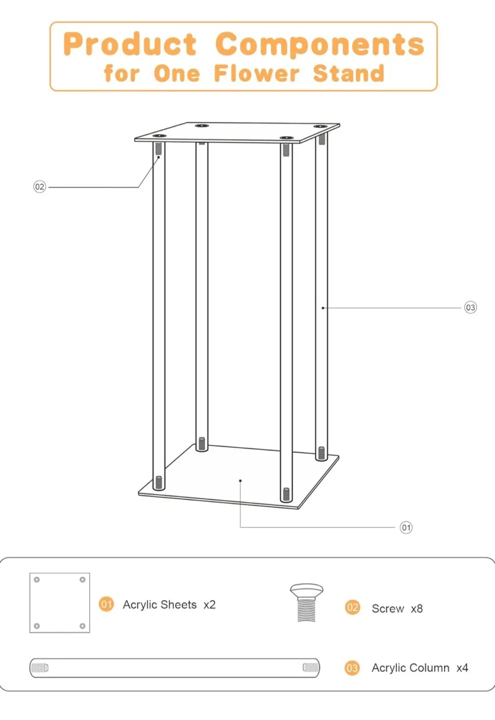 Acrylic Flower Stand Centerpiece 23.6 inch image indicator(6)
