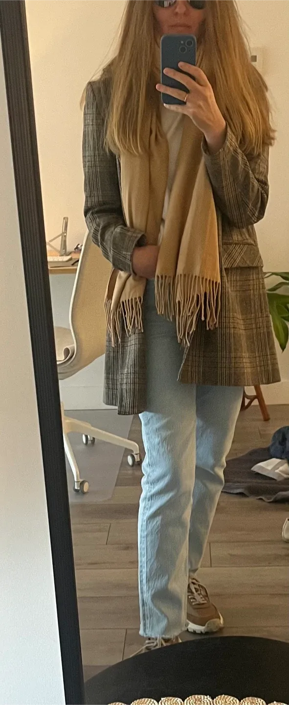 Zara Basic Plaid Blazer / Coat - Size S image indicator(5)