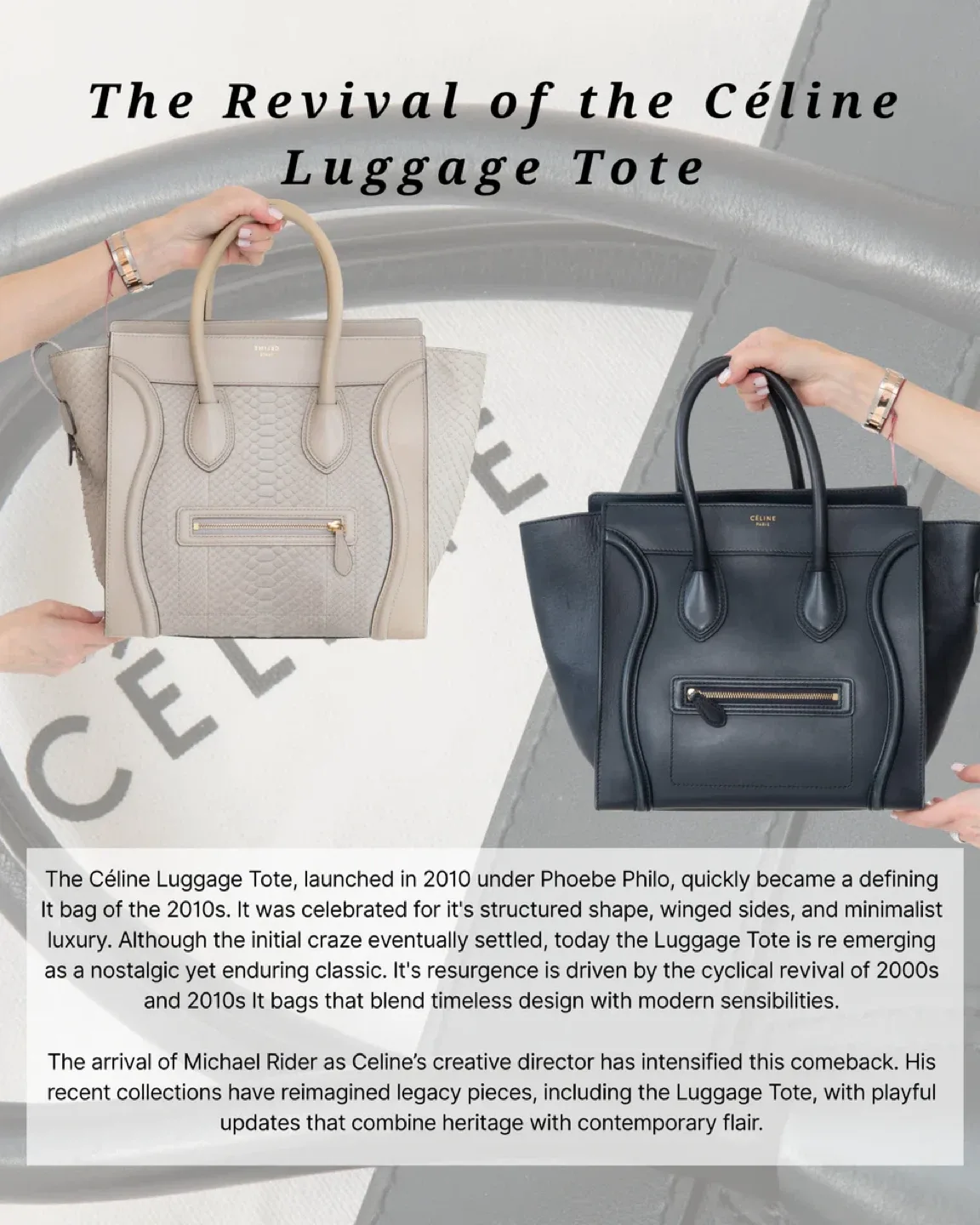 Celine Luggage Tote - Black Leather image indicator(3)
