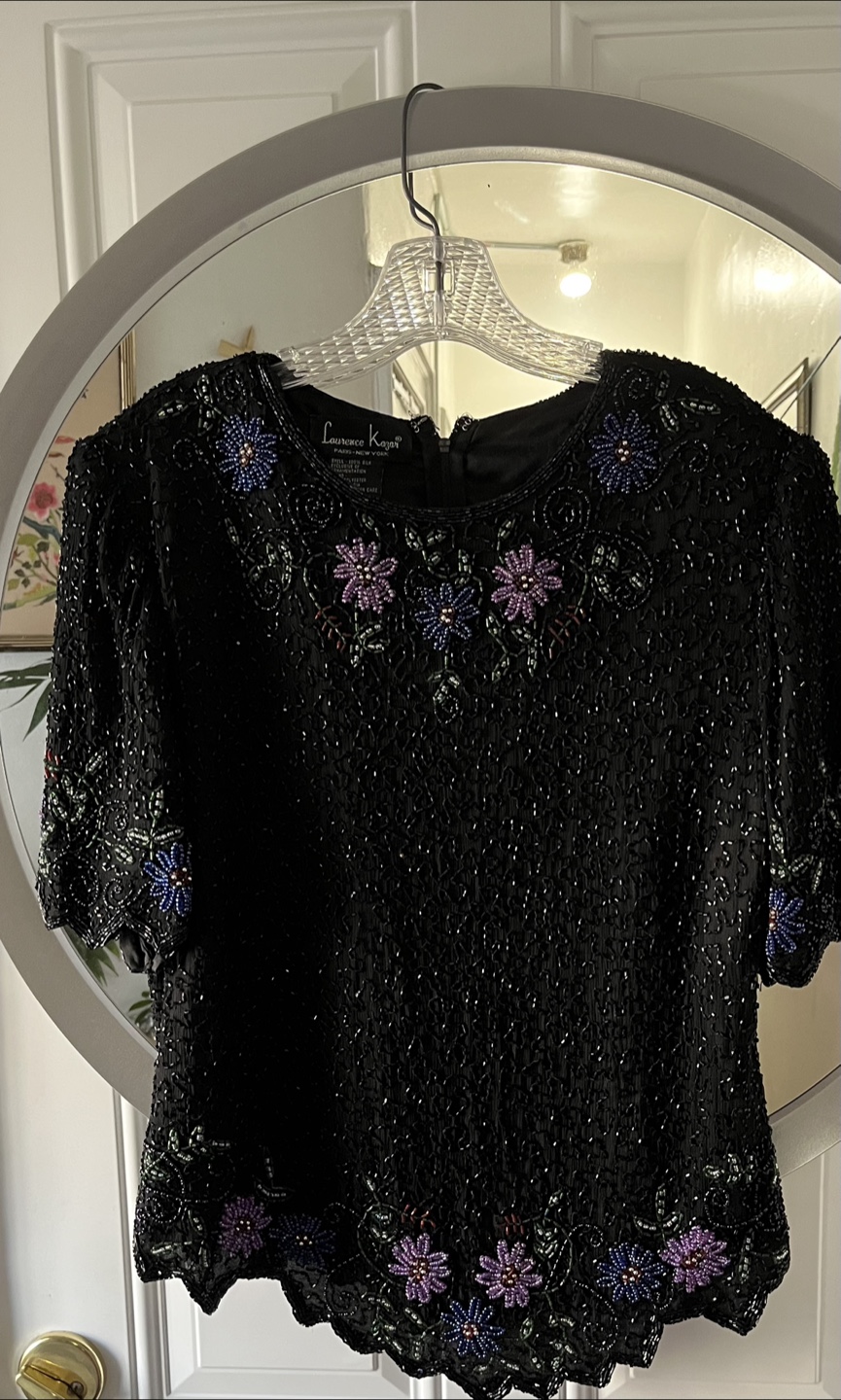 Lawrence Kazar Beaded Top