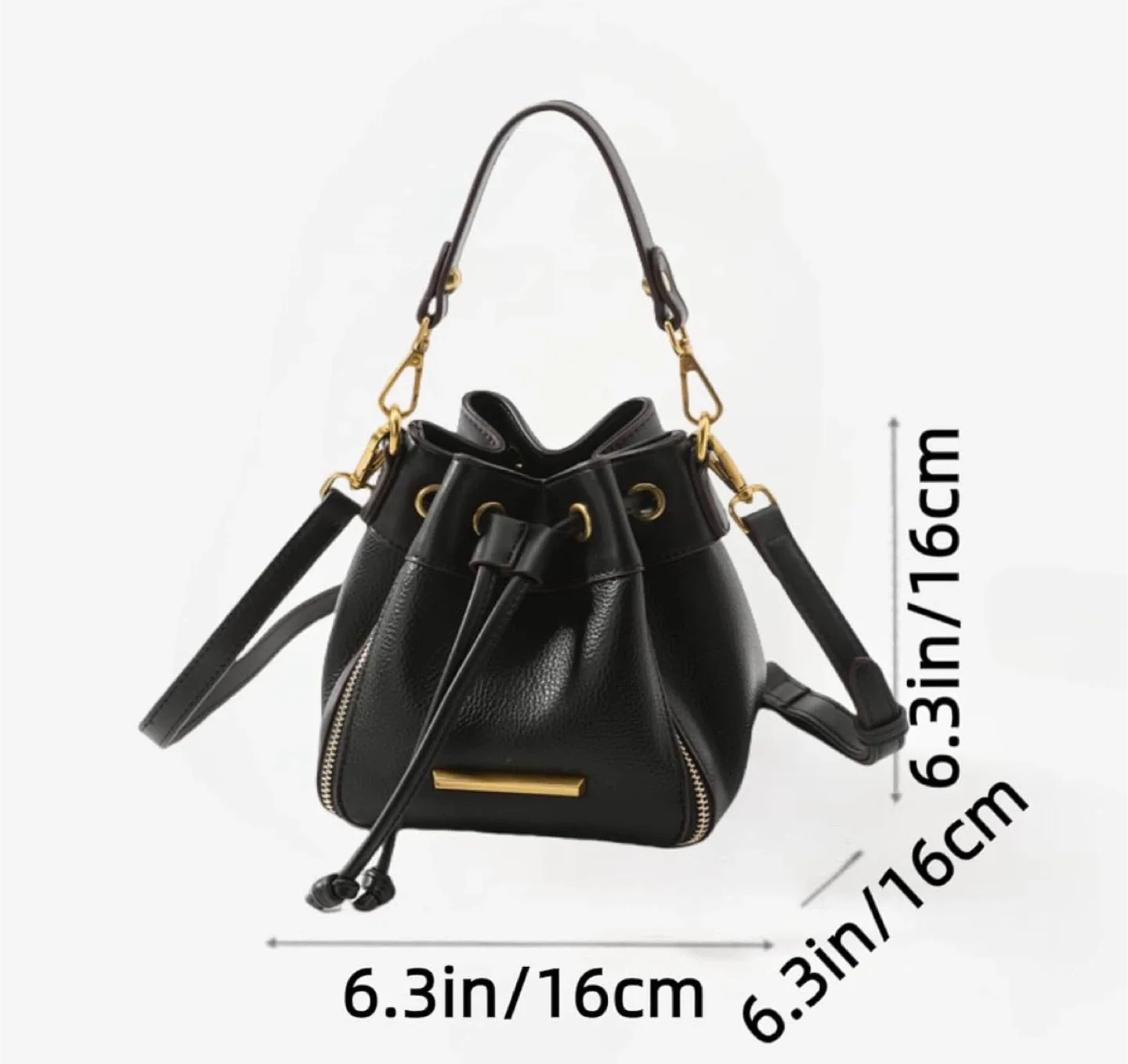 Black Leather Bucket Bag image indicator(2)