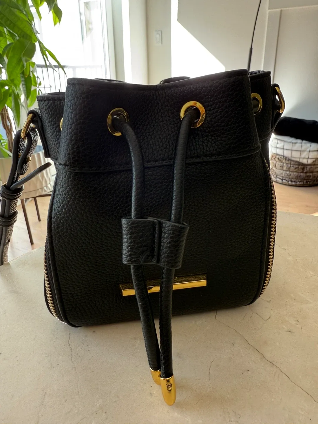Black Leather Bucket Bag image indicator(3)
