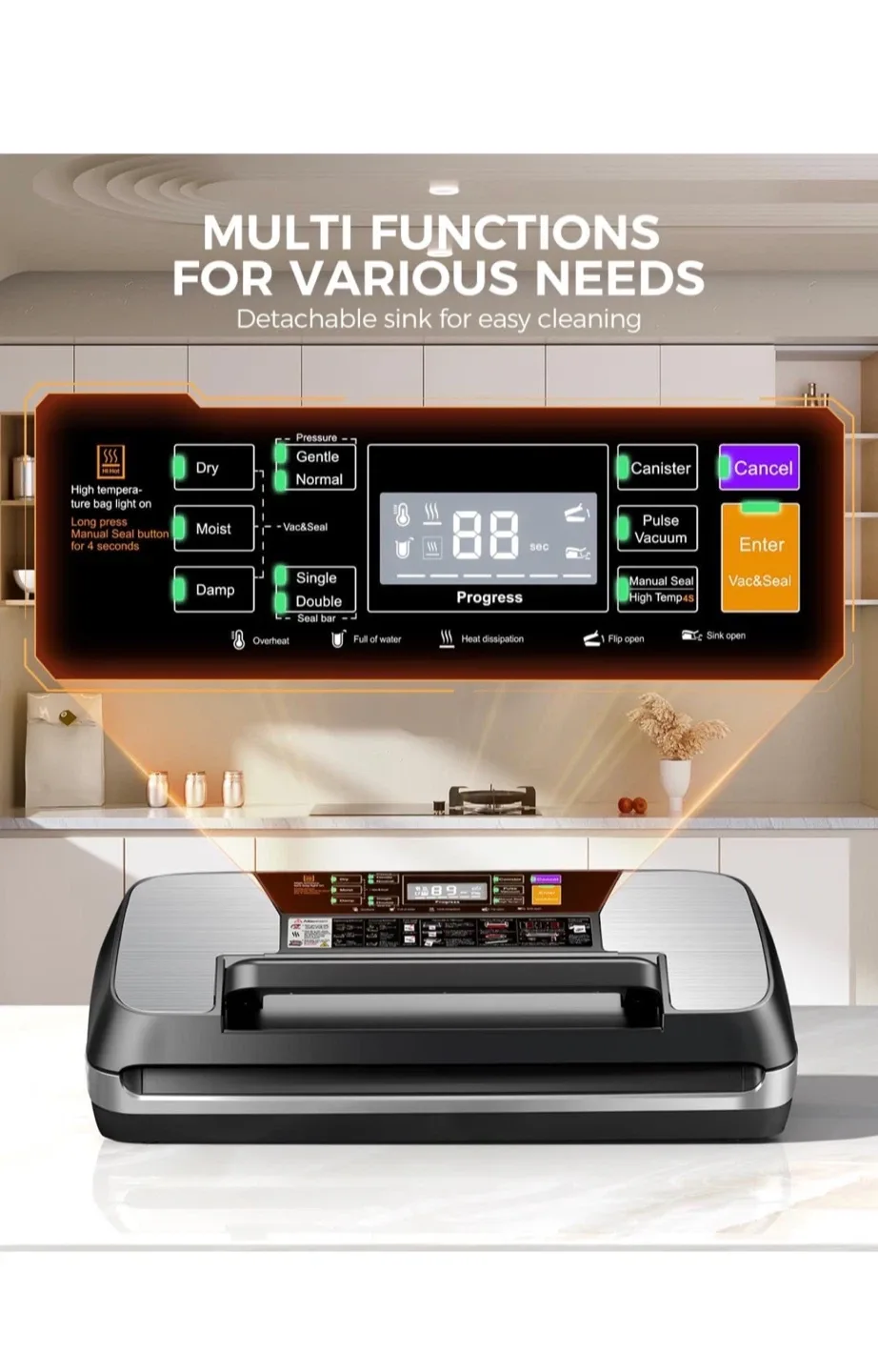 MZROT Vacuum Sealer - SV618 Model image indicator(3)