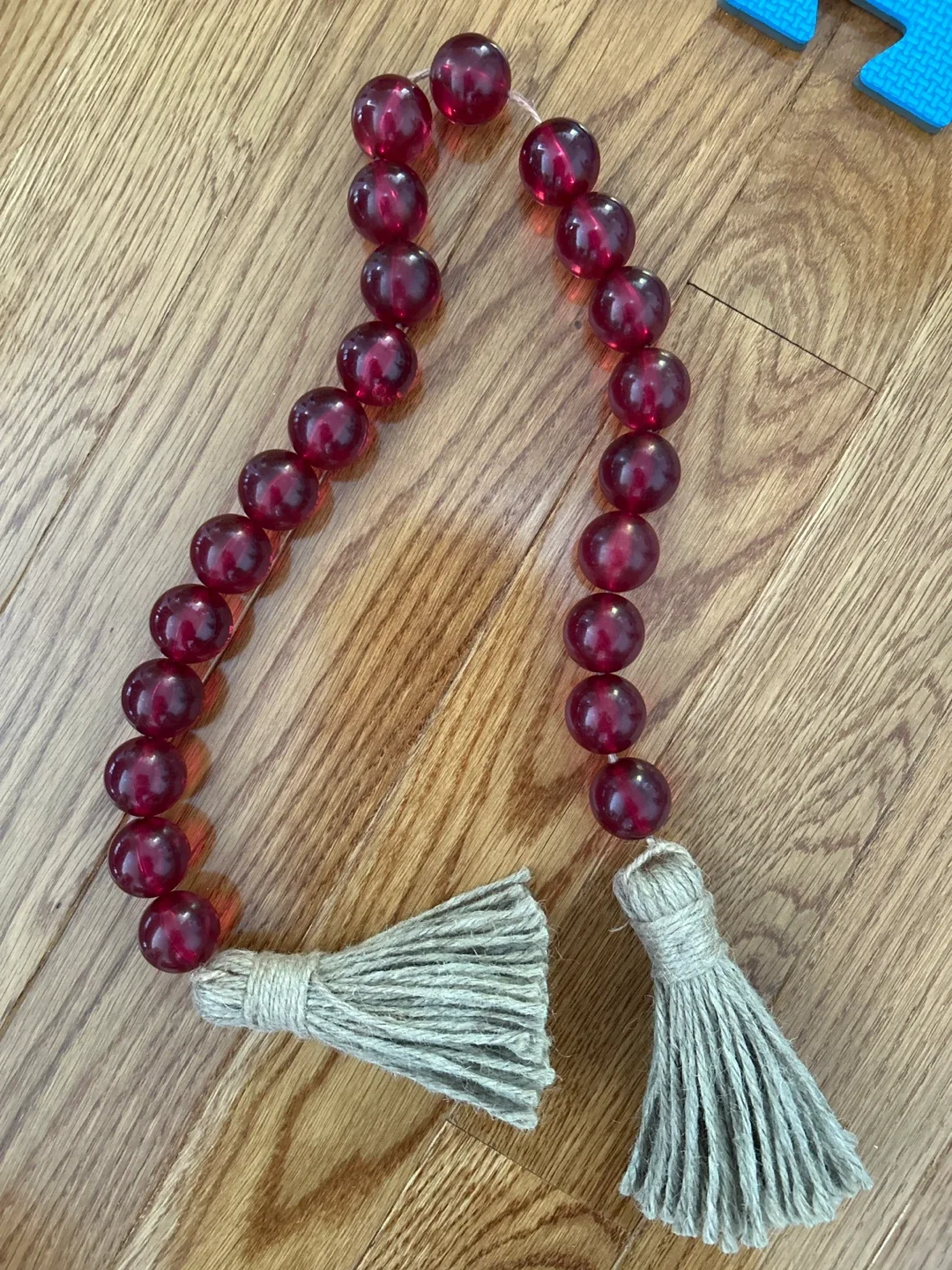 NEW decor Red Bead Garland with Tassels