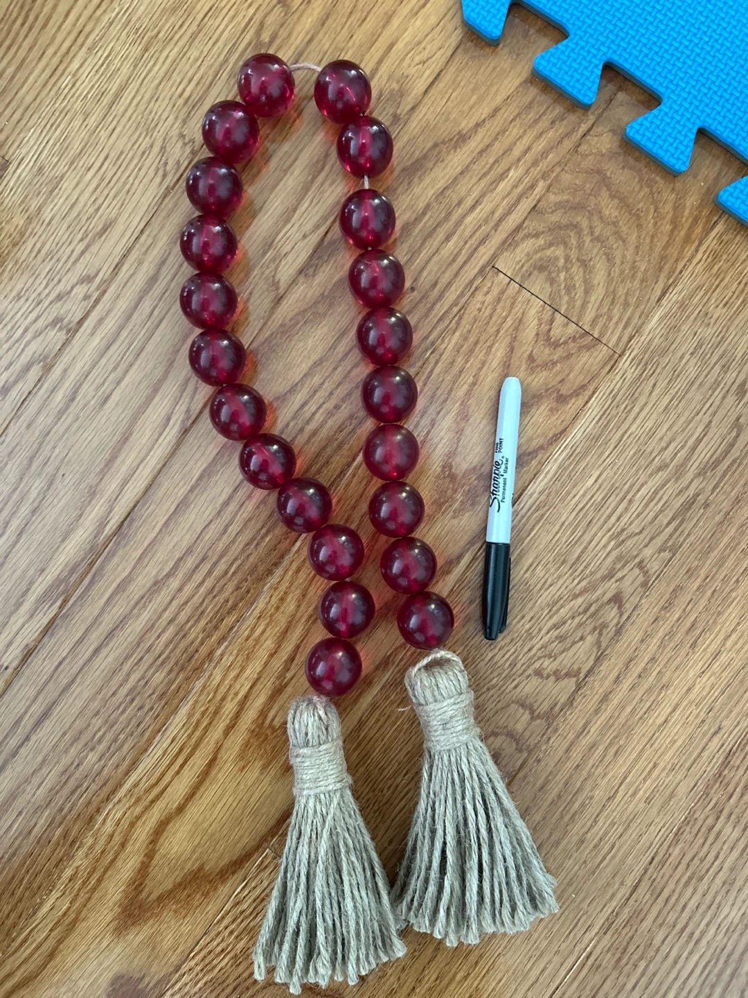 NEW decor Red Bead Garland with Tassels - photo 2