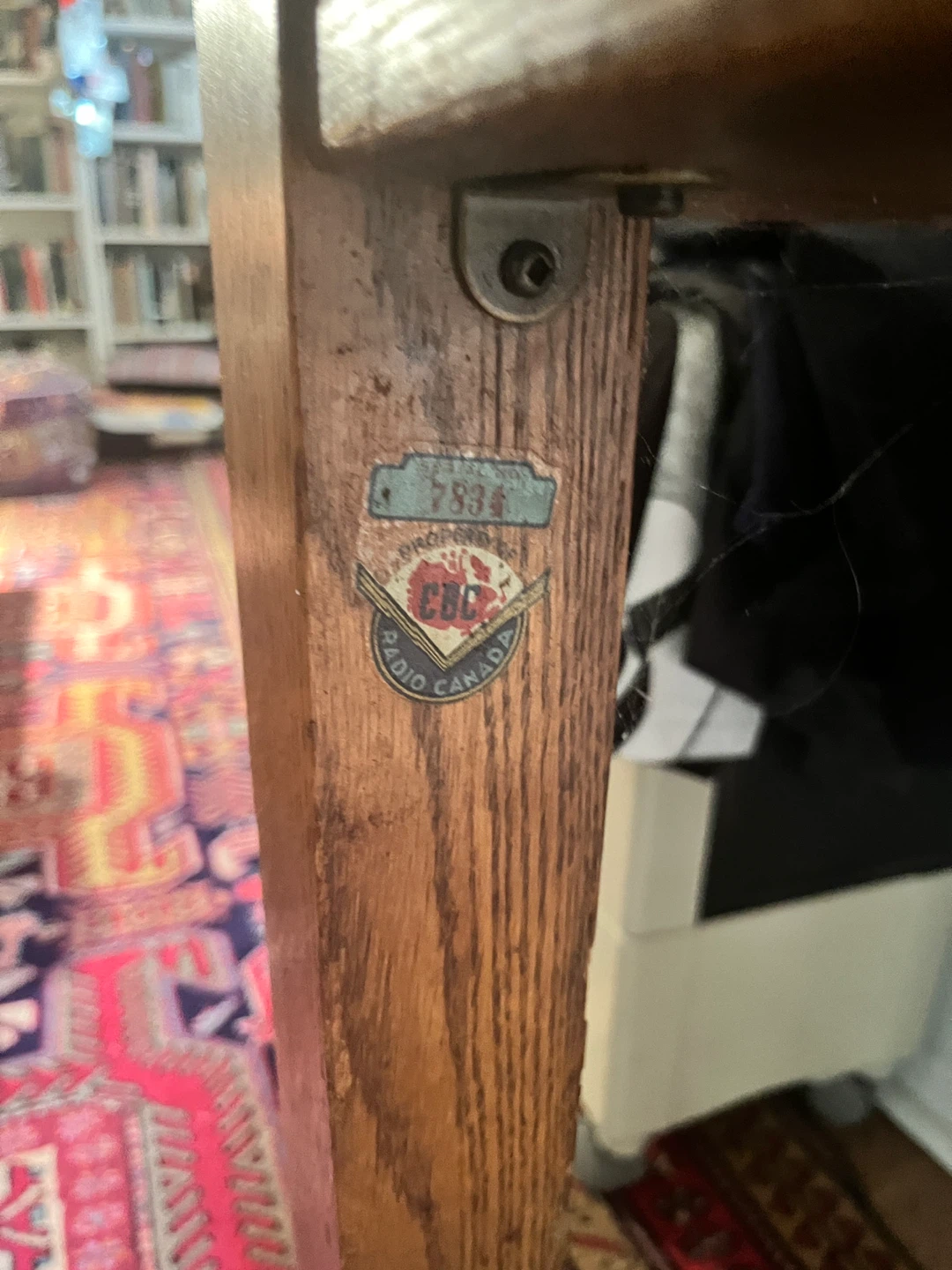 Vintage CBC Radio Canada Wooden Desk - photo 4