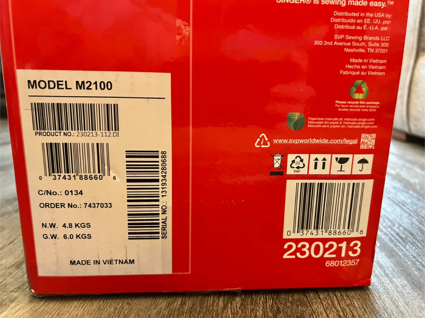 Singer M2100 Sewing Machine - Unopened! image indicator(4)