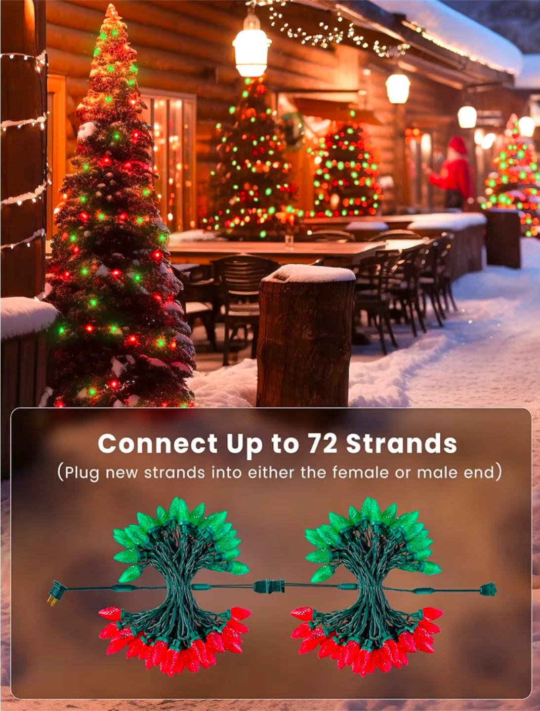 Red & Green Holiday String Lights (2 pack) - photo 3