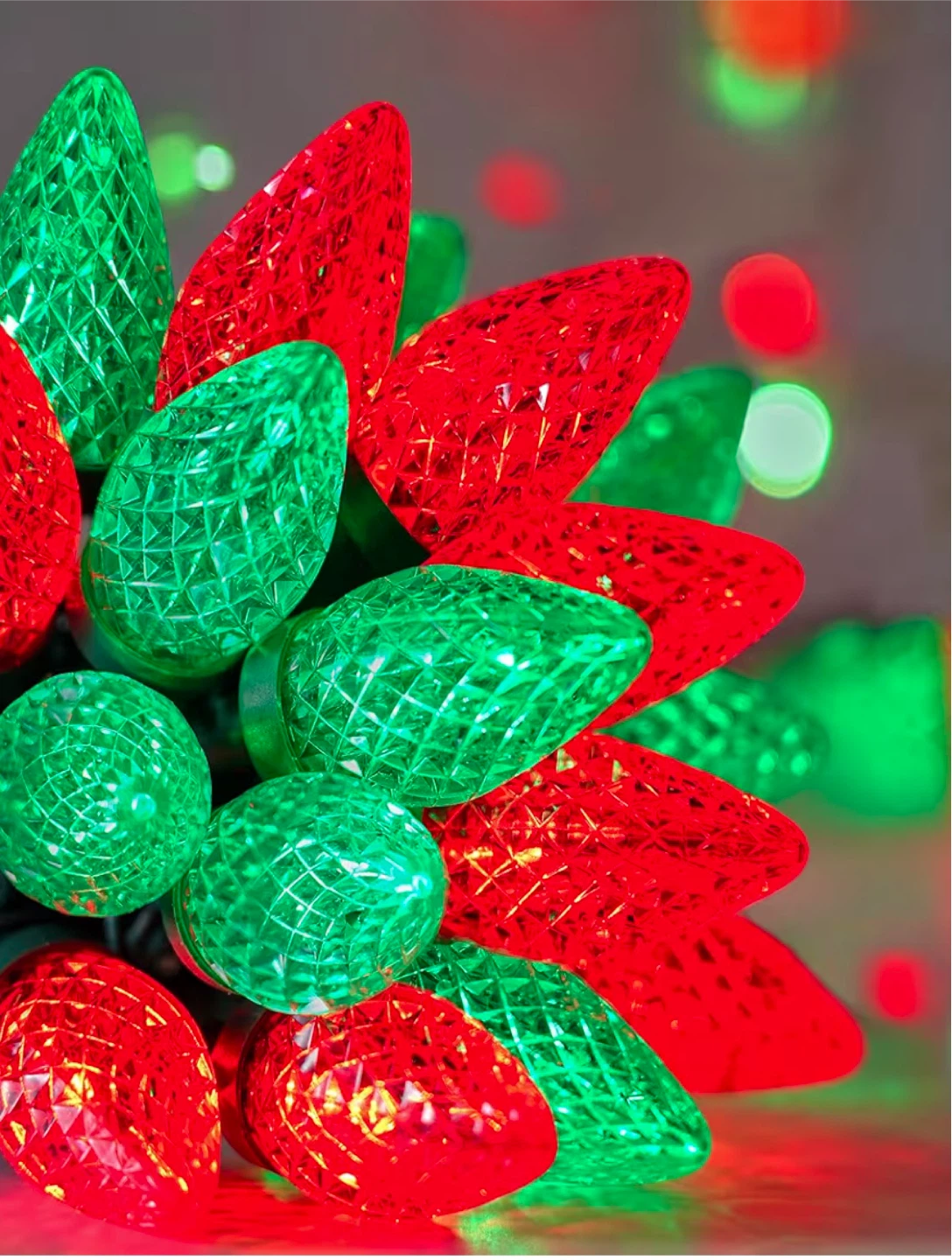 Red & Green Holiday String Lights (2 pack)