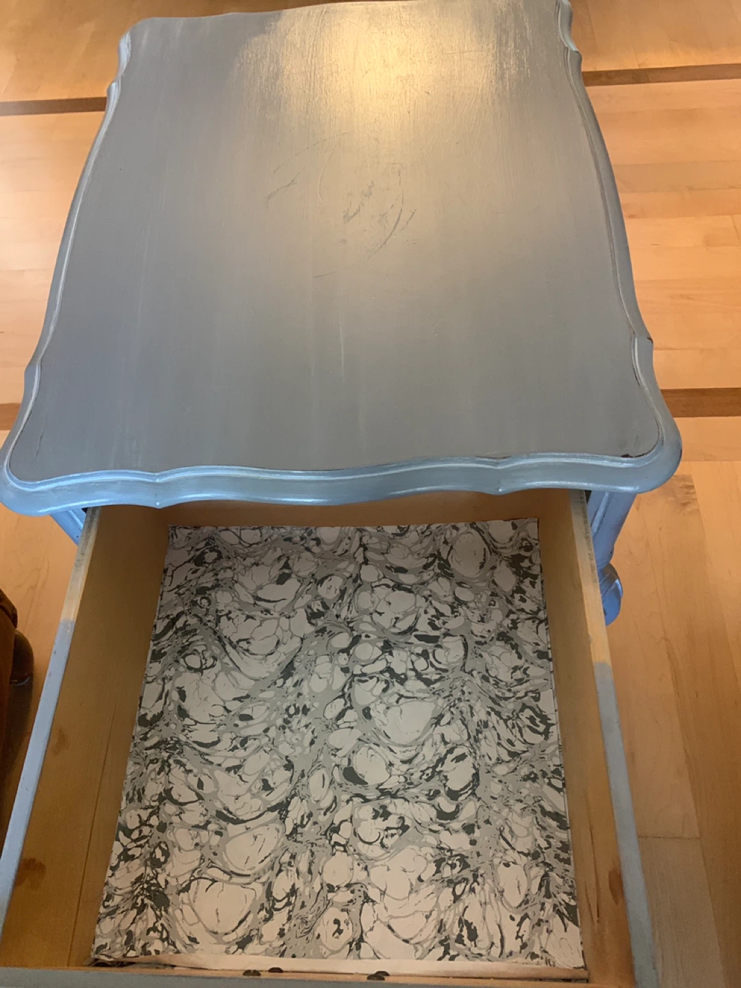 Grey Painted Wood End Table - photo 3