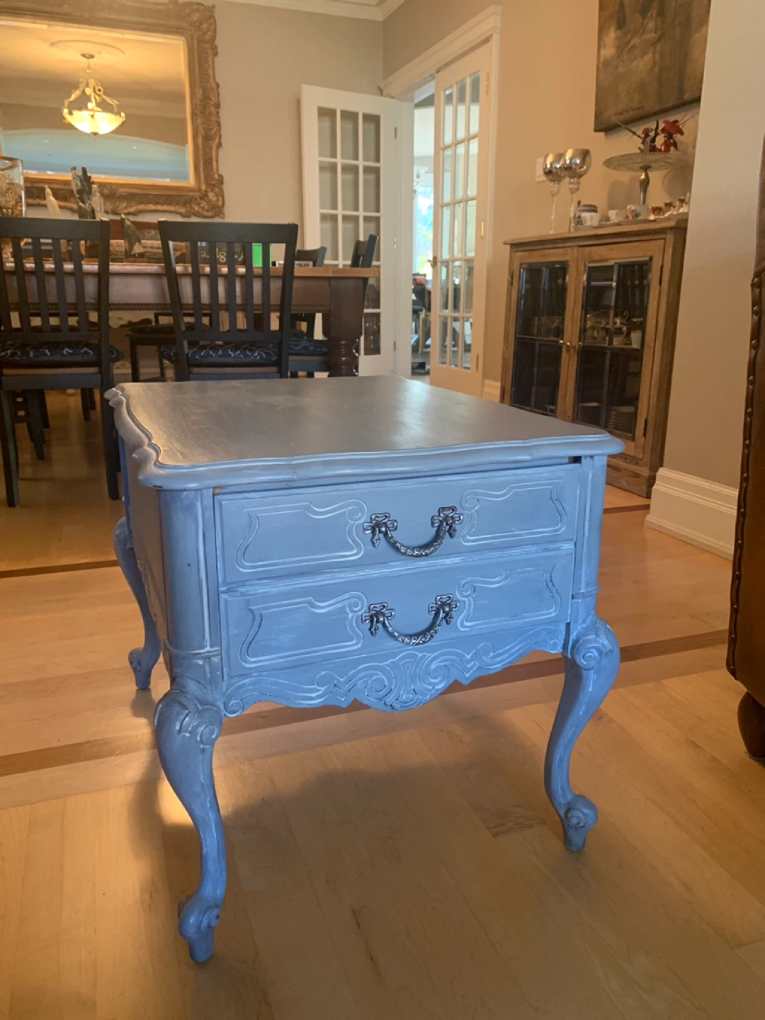 Grey Painted Wood End Table