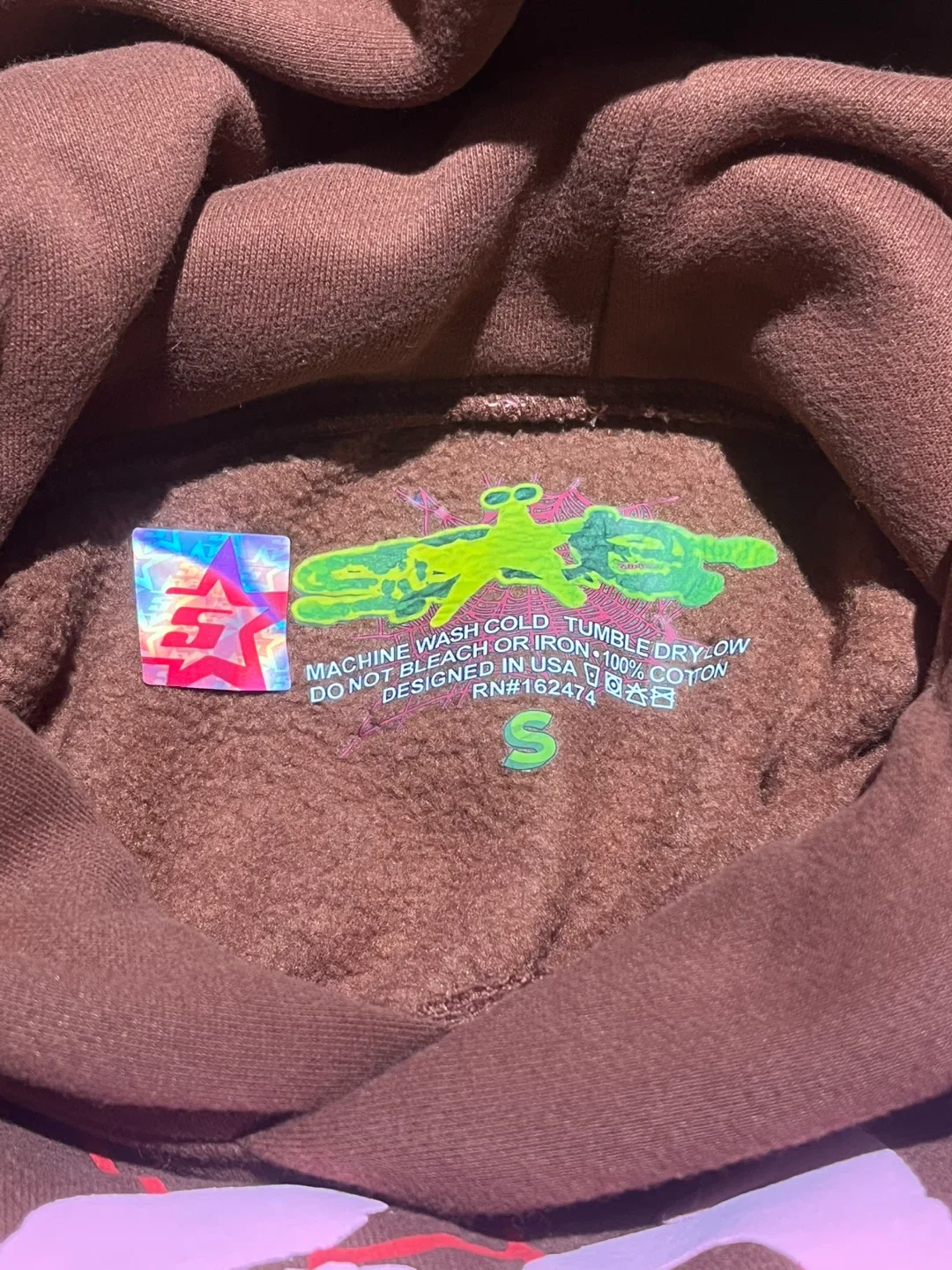 Sp5der Brown Hoodie image indicator(9)