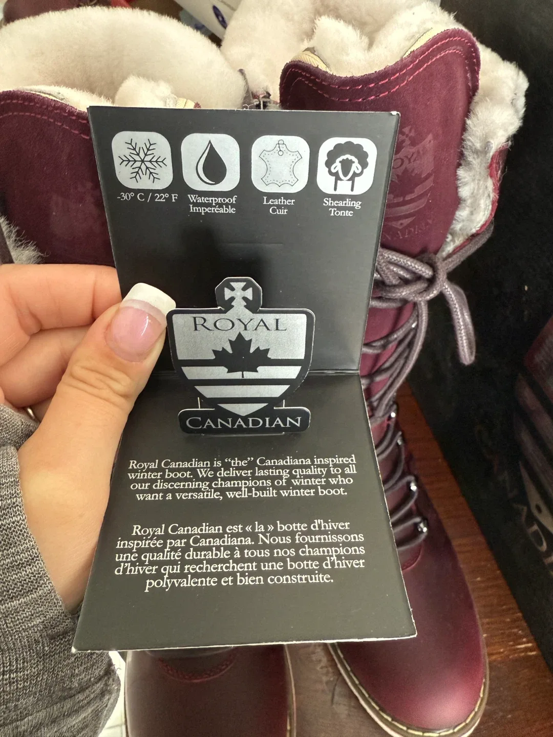 Royal Canadian Burgundy Winter Boots - US 11 image indicator(3)