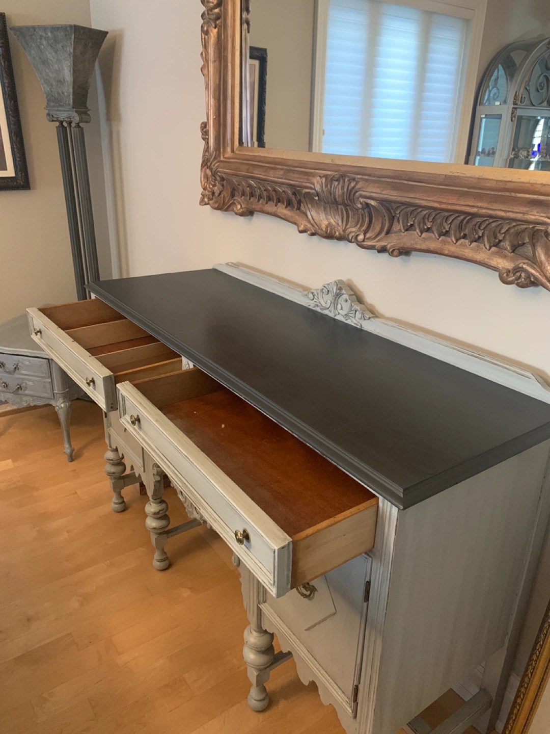 Vintage Grey Painted Buffet Sideboard - photo 2