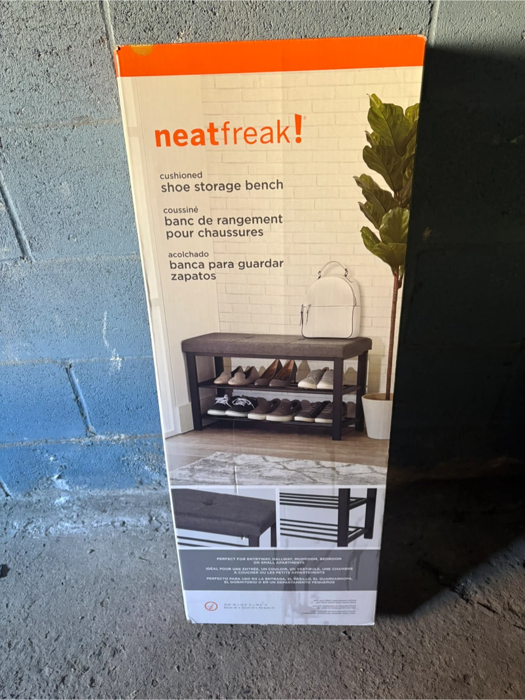Neatfreak! Cushioned Shoe Storage Bench