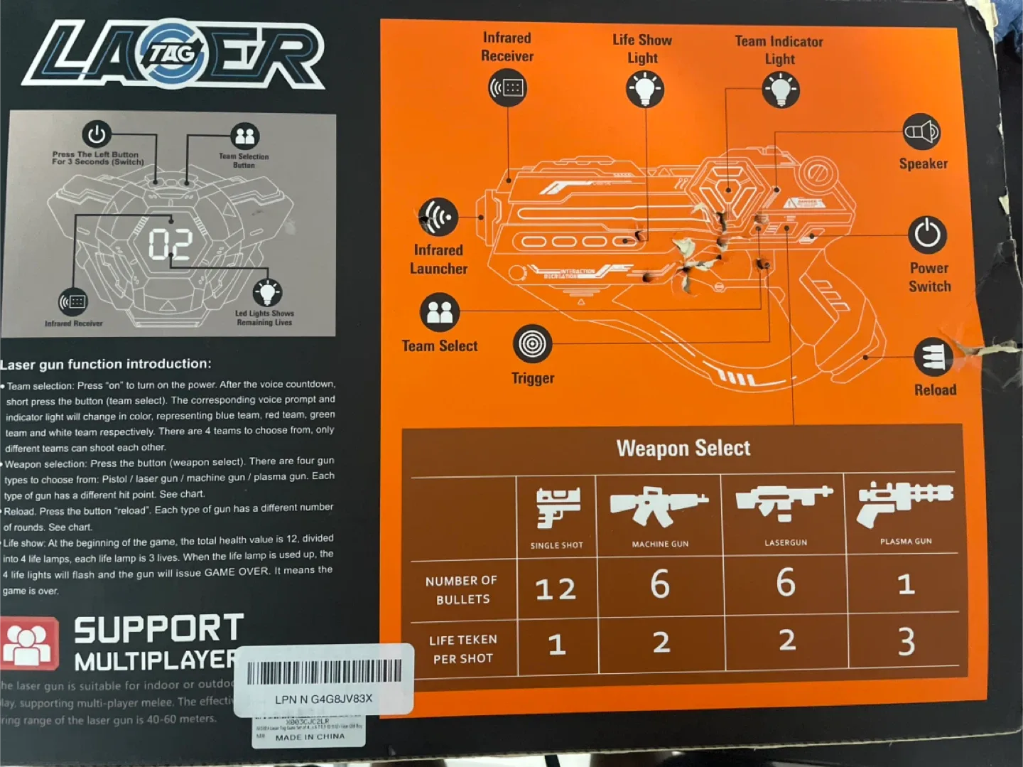Ivoxec Laser Tag 4-Player Set image indicator(2)