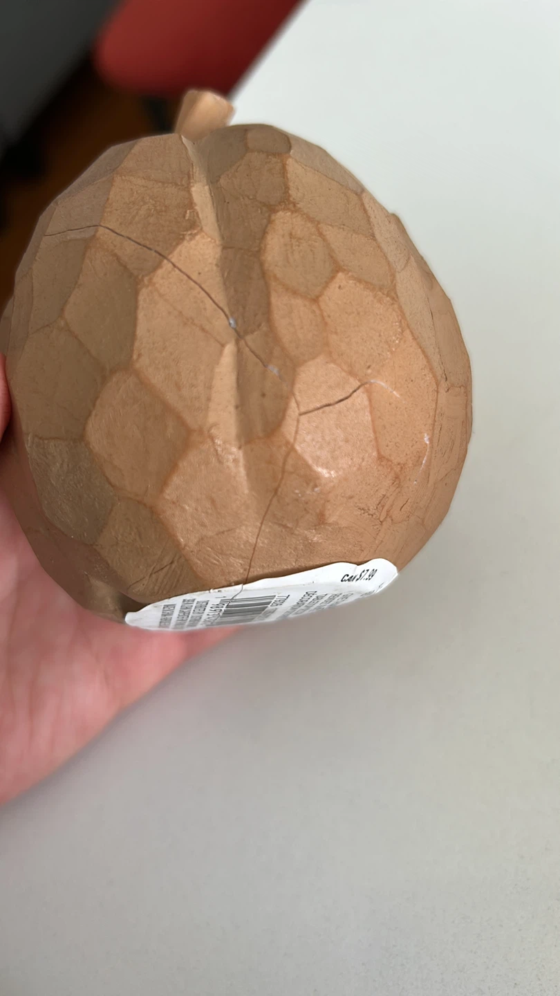 Brown Carved Pumpkin Decor w/ Letter I - photo 2