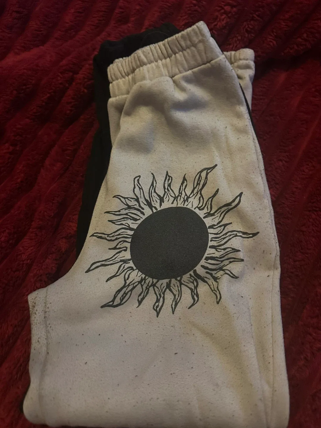 Sun Graphic Sweatpants - white/Black