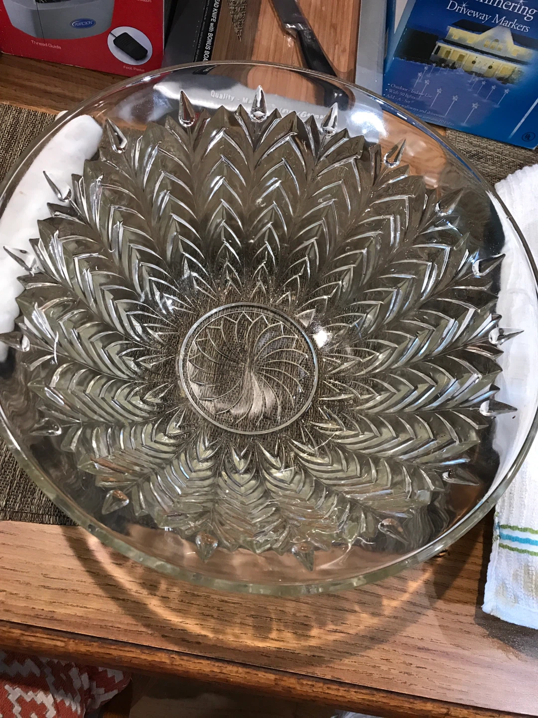 Large Clear Glass Punch Bowl - 14 inch - photo 2
