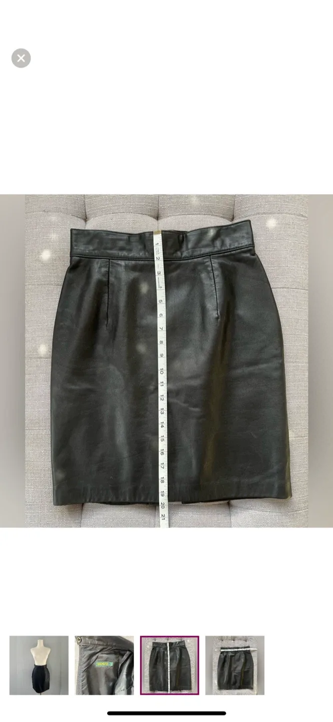Danier Black Leather Skirt Size 8 image indicator(3)