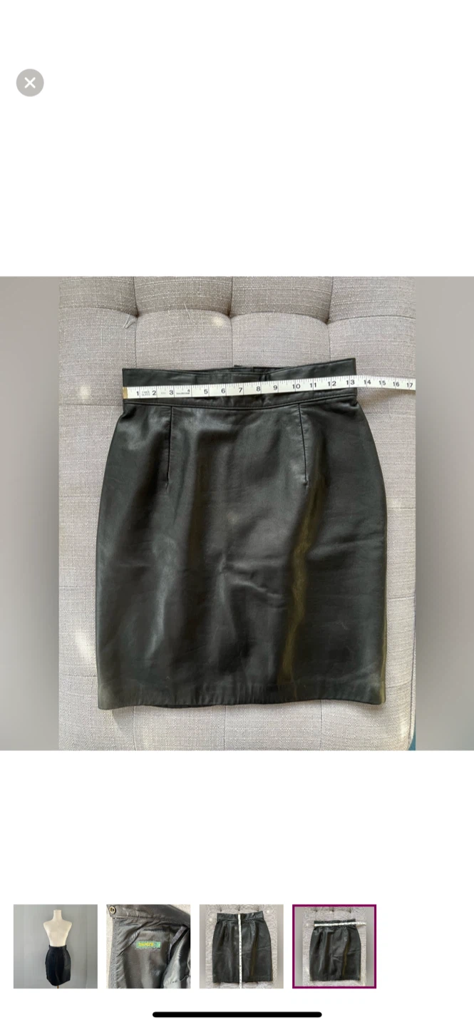 Danier Black Leather Skirt Size 8 - photo 4