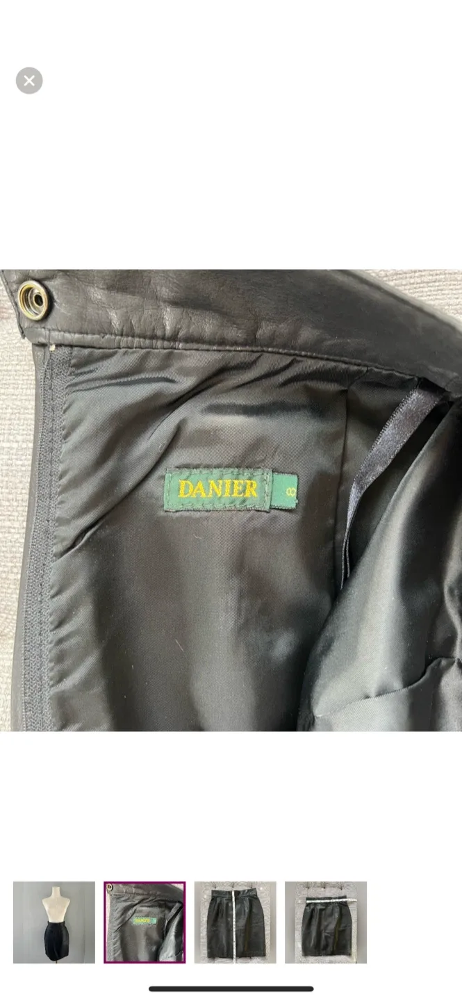 Danier Black Leather Skirt Size 8 image indicator(2)