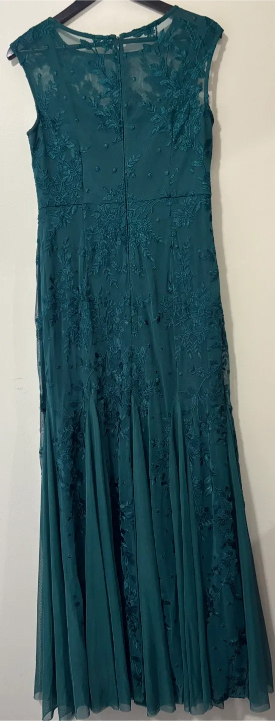 Laura Forest Green Floral Embroidered Dress image indicator(5)