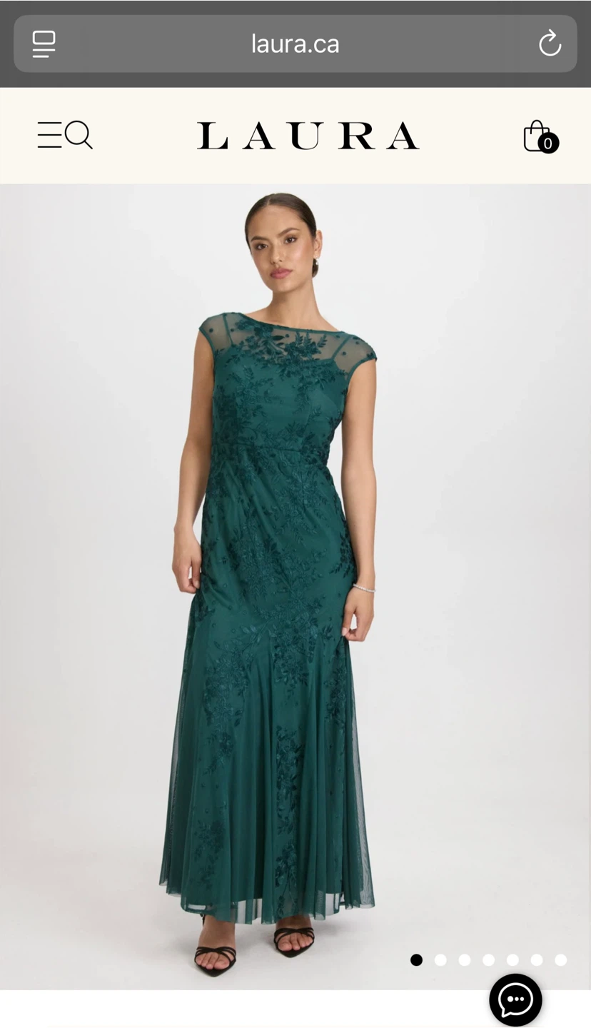 Laura Forest Green Floral Embroidered Dress - photo 2