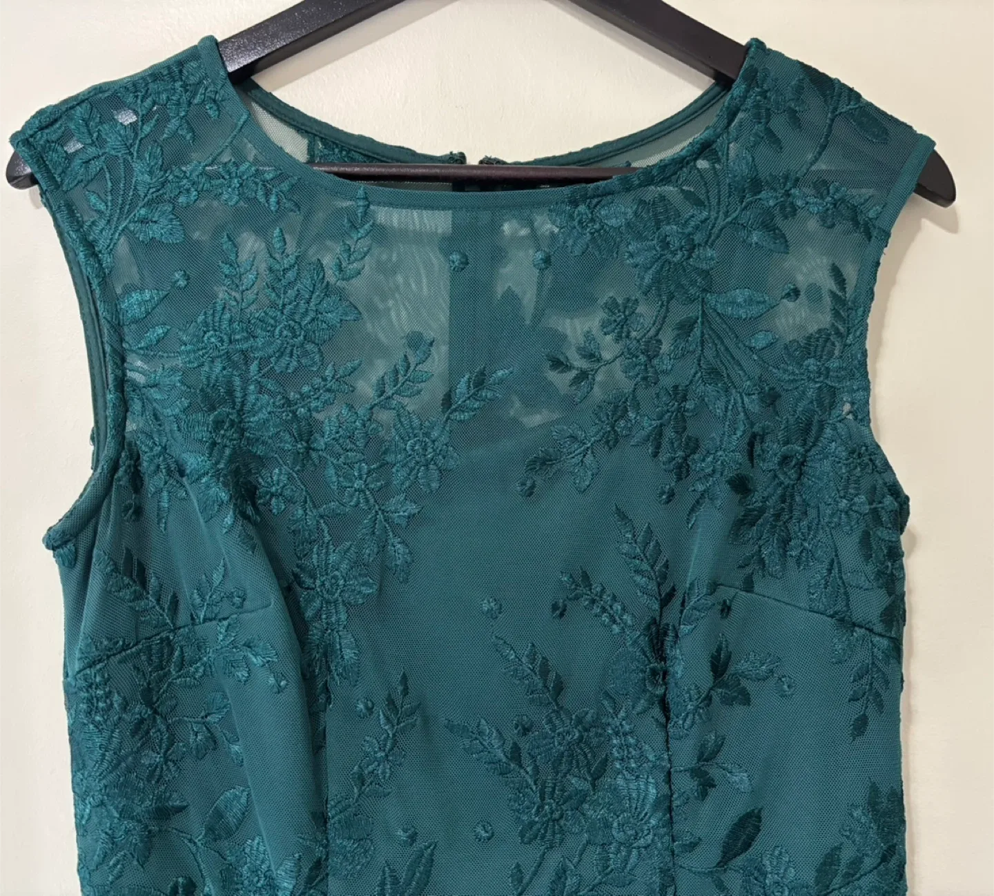 Laura Forest Green Floral Embroidered Dress image indicator(6)