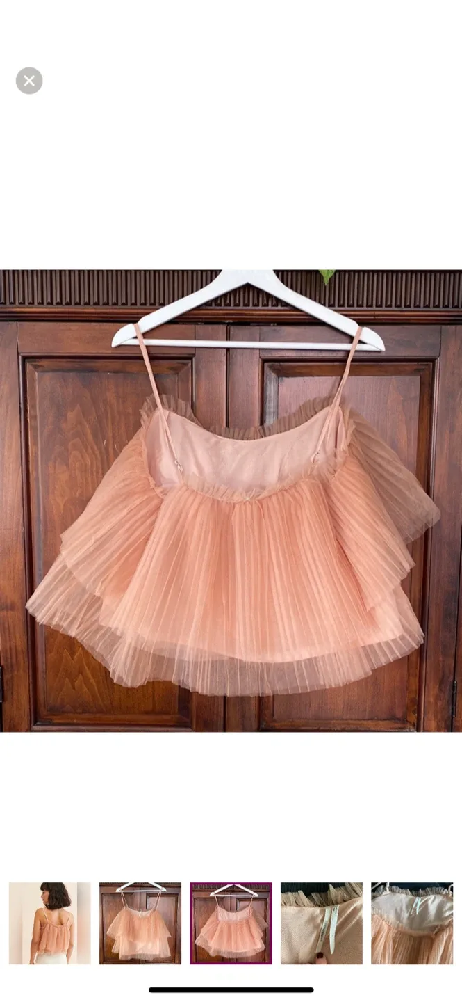 Anthropologie Tiered Tulle Cami Top - Size L image indicator(2)