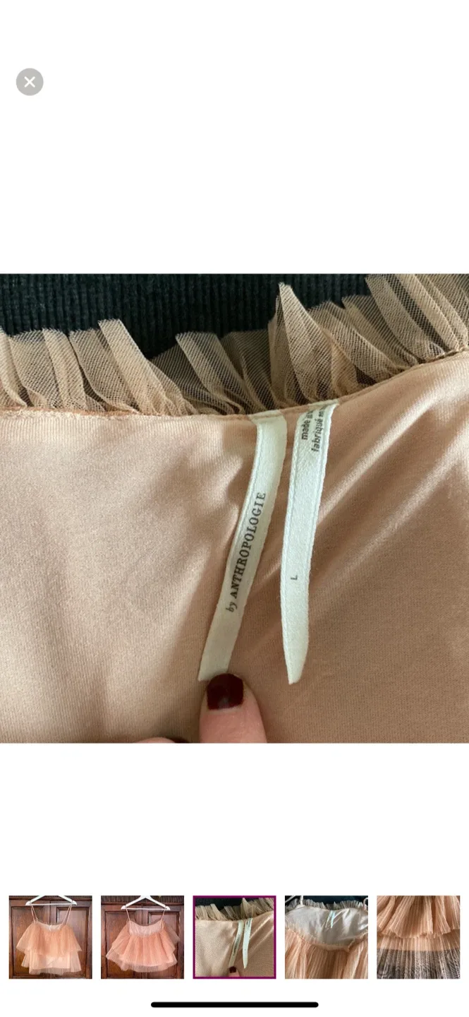 Anthropologie Tiered Tulle Cami Top - Size L image indicator(3)