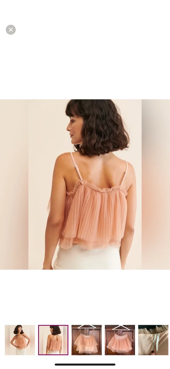 Anthropologie Tiered Tulle Cami Top - Size L image indicator(8)