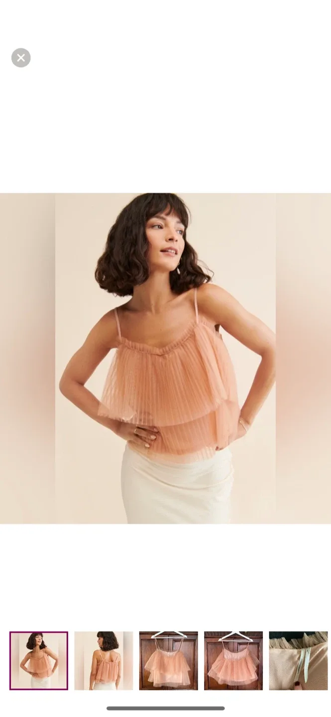 Anthropologie Tiered Tulle Cami Top - Size L image indicator(9)