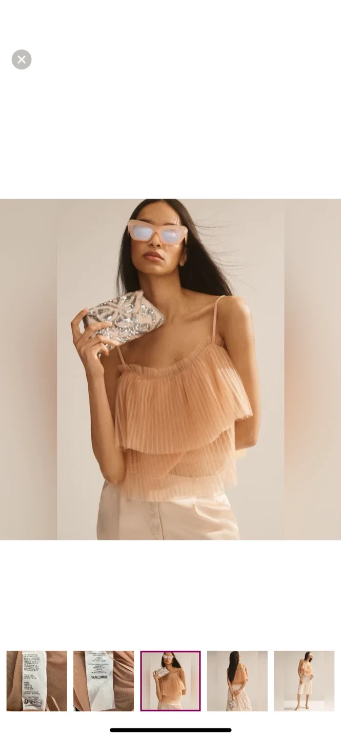 Anthropologie Tiered Tulle Cami Top - Size L image indicator(10)