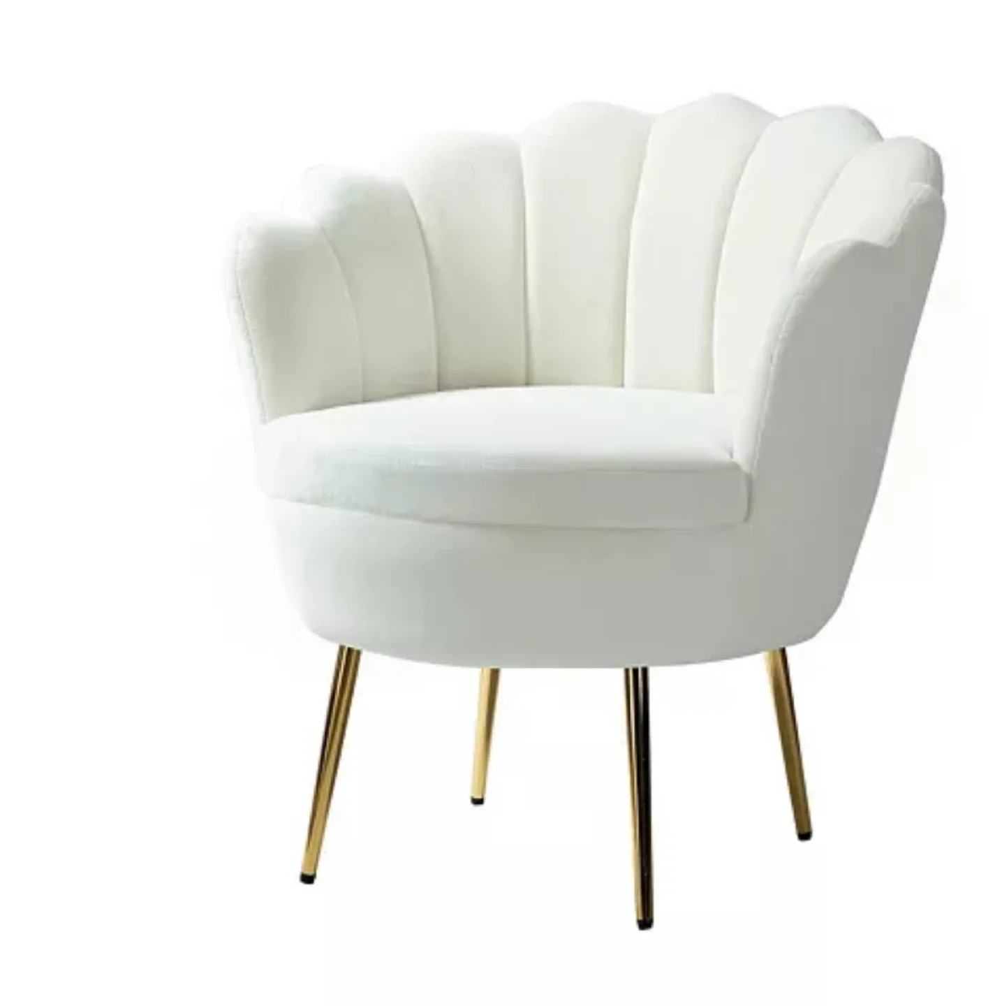 White Velvet Accent Chair with Gold Legs image indicator(6)