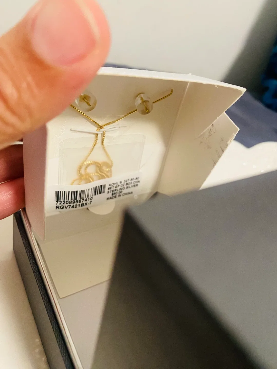 New (Unused) Primrose CZ 18KT Gold Over Sterling Silver Set image indicator(2)