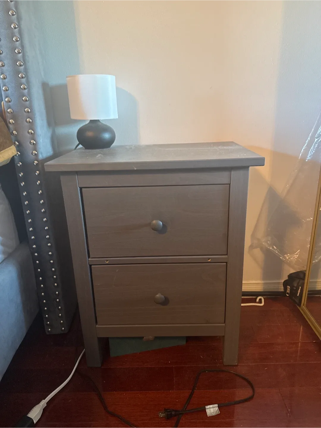 2 Ikea Hemnes Grey Nightstand thumbnail
