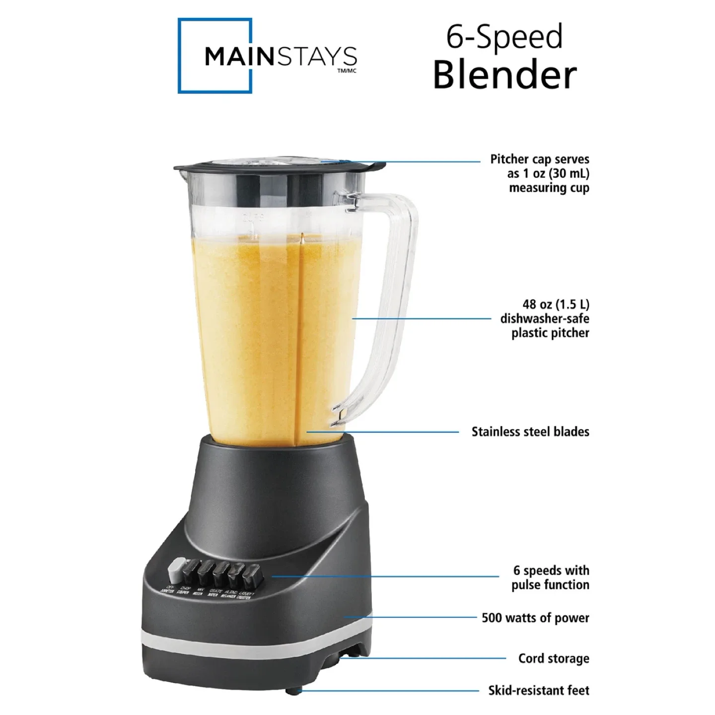 Mainstays 6-Speed Blender - Like New! image indicator(3)