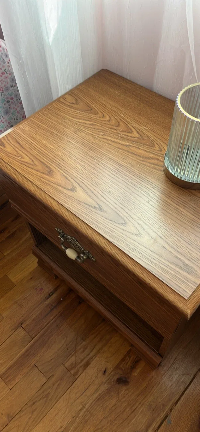 Wooden Nightstand with Drawer image indicator(3)
