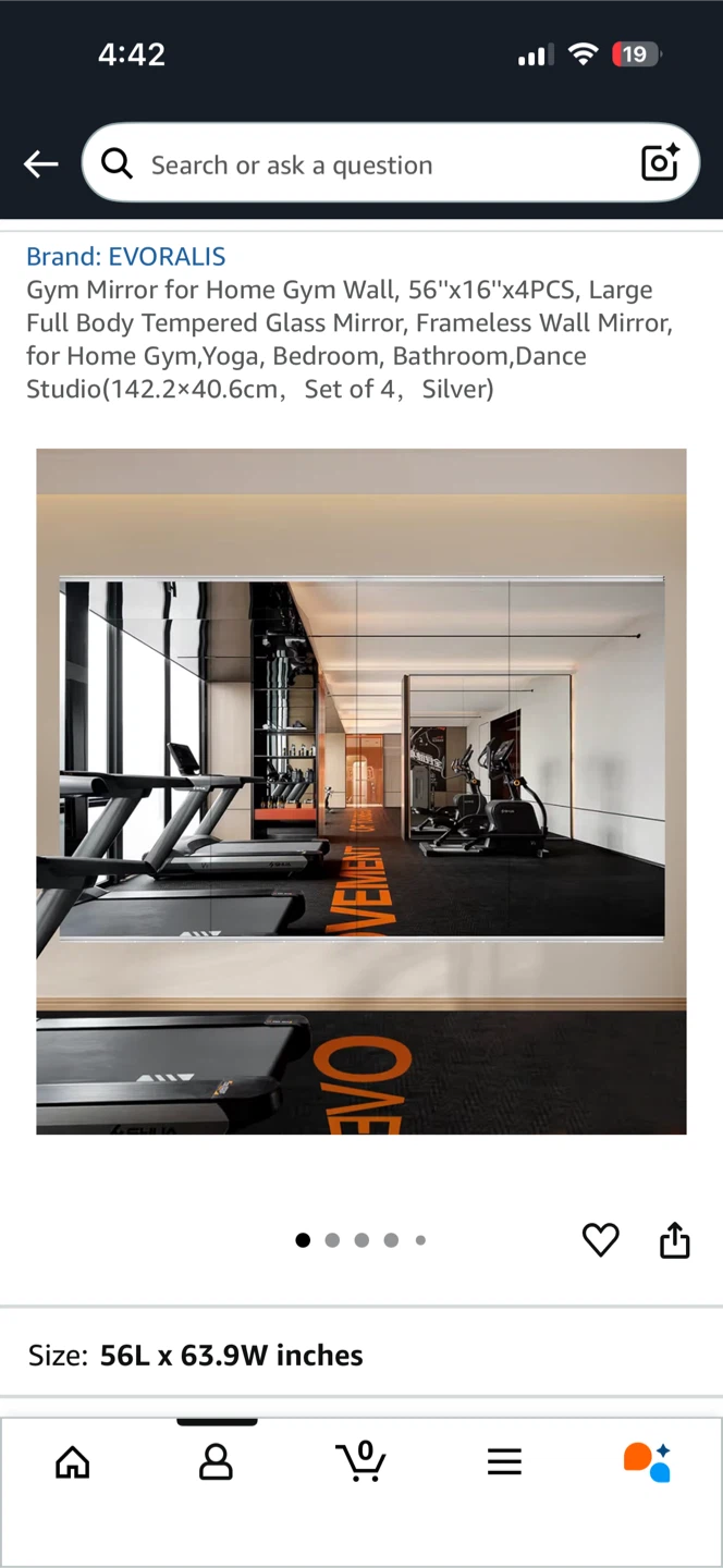 Wall Mirror Panels 56x63.9 inches - photo 3