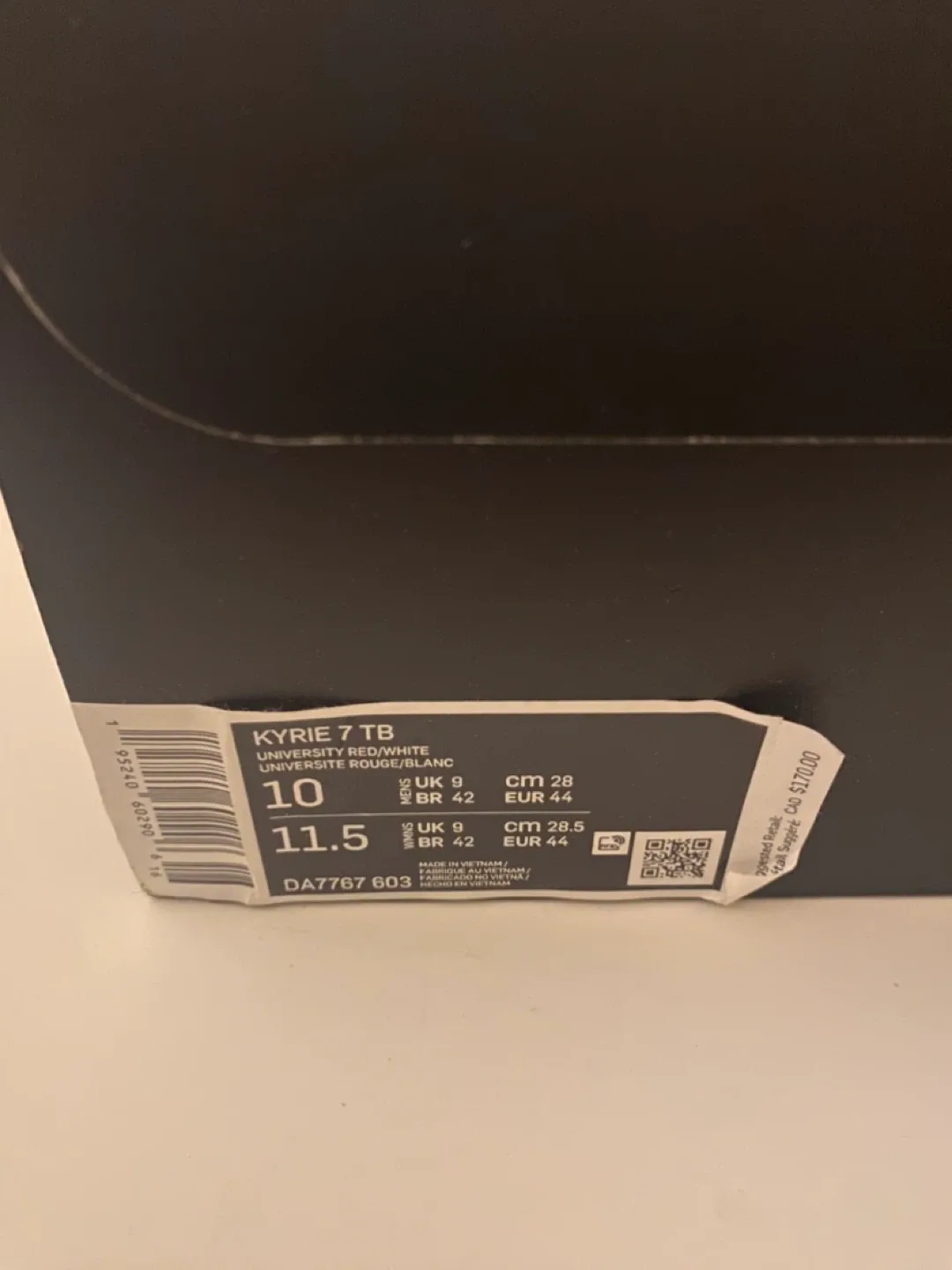 Nike Kyrie 7 TB University Red/White - Size 10 image indicator(3)