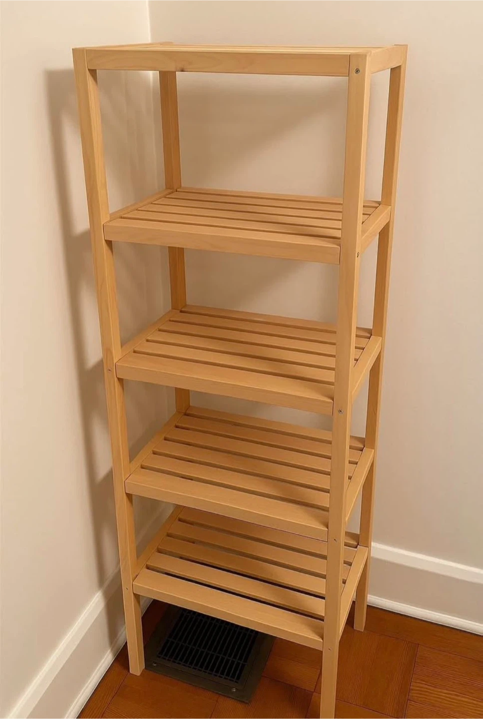 5-Tier Wooden Shelf – Natural Finish