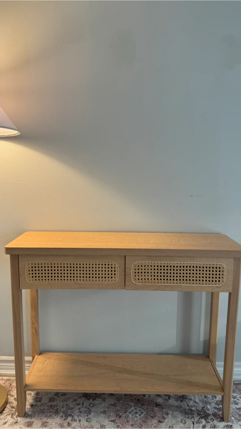 Wood Console Table and Armchair Set - photo 4