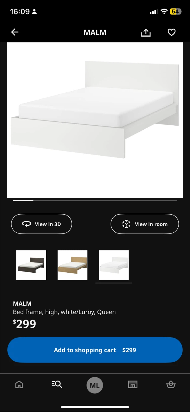 IKEA Malm Queen Bed Frame - White