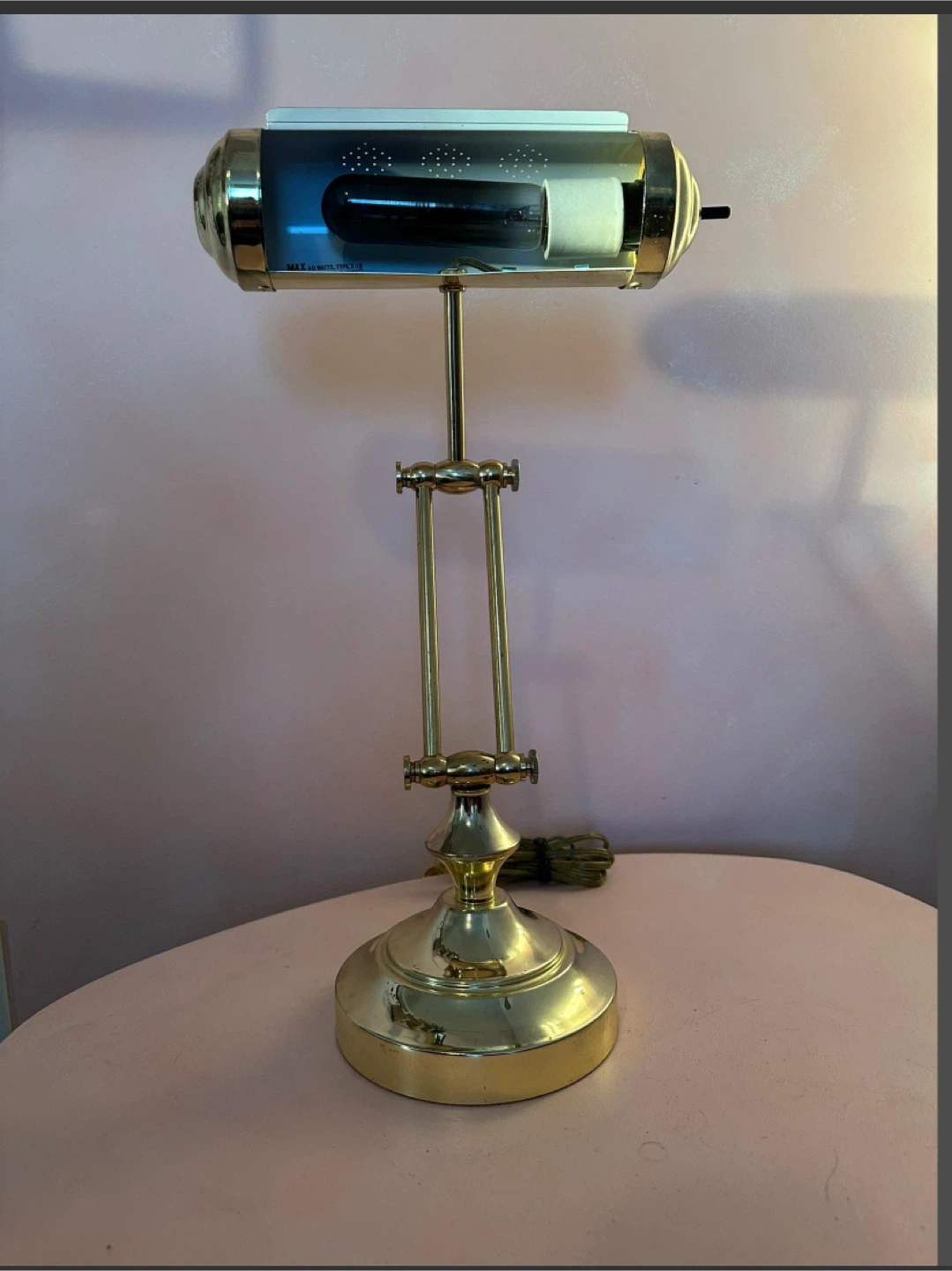 Vintage Brass Banker's Lamp - photo 2