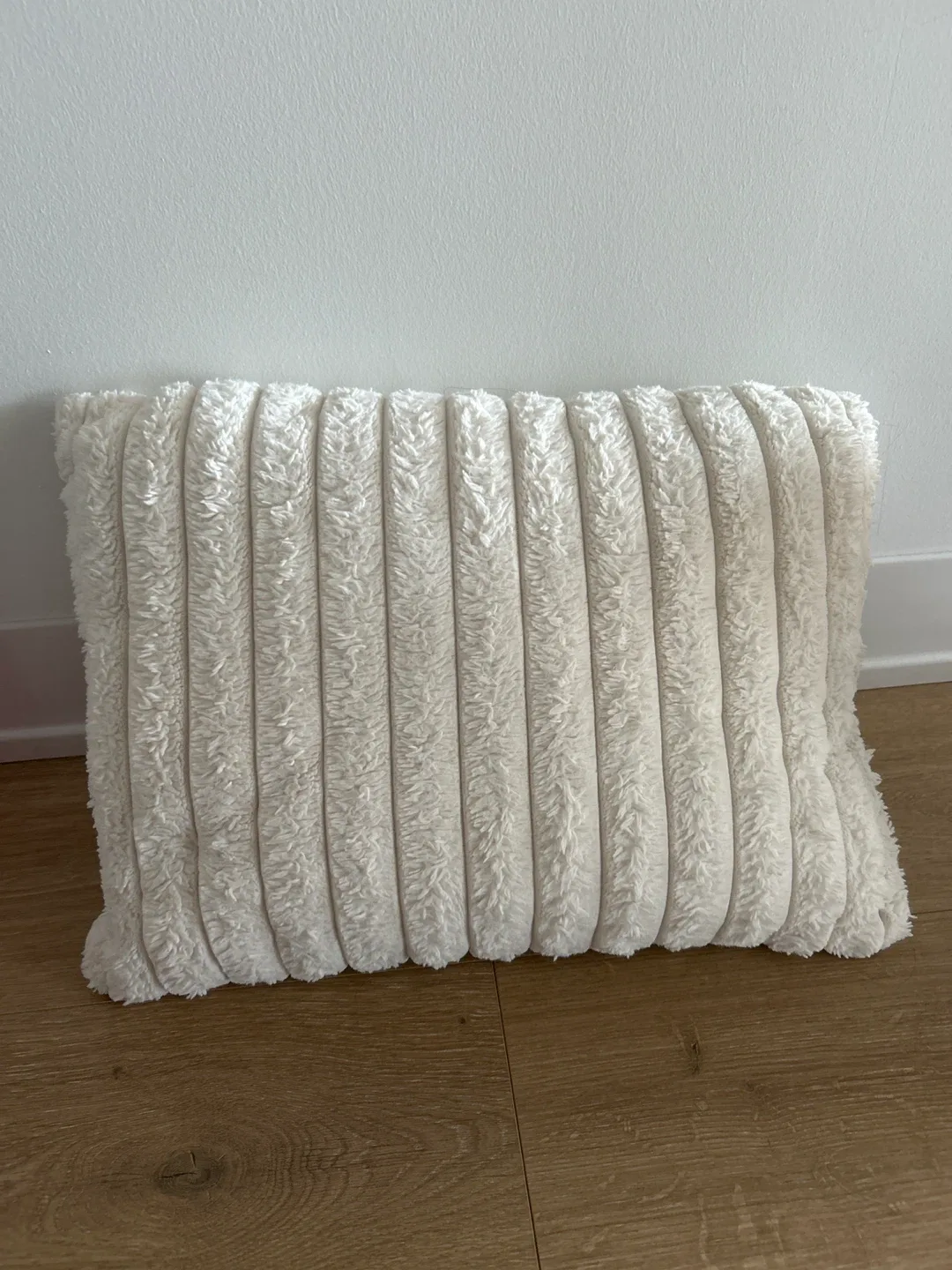 White Fuzzy Plush Pillow