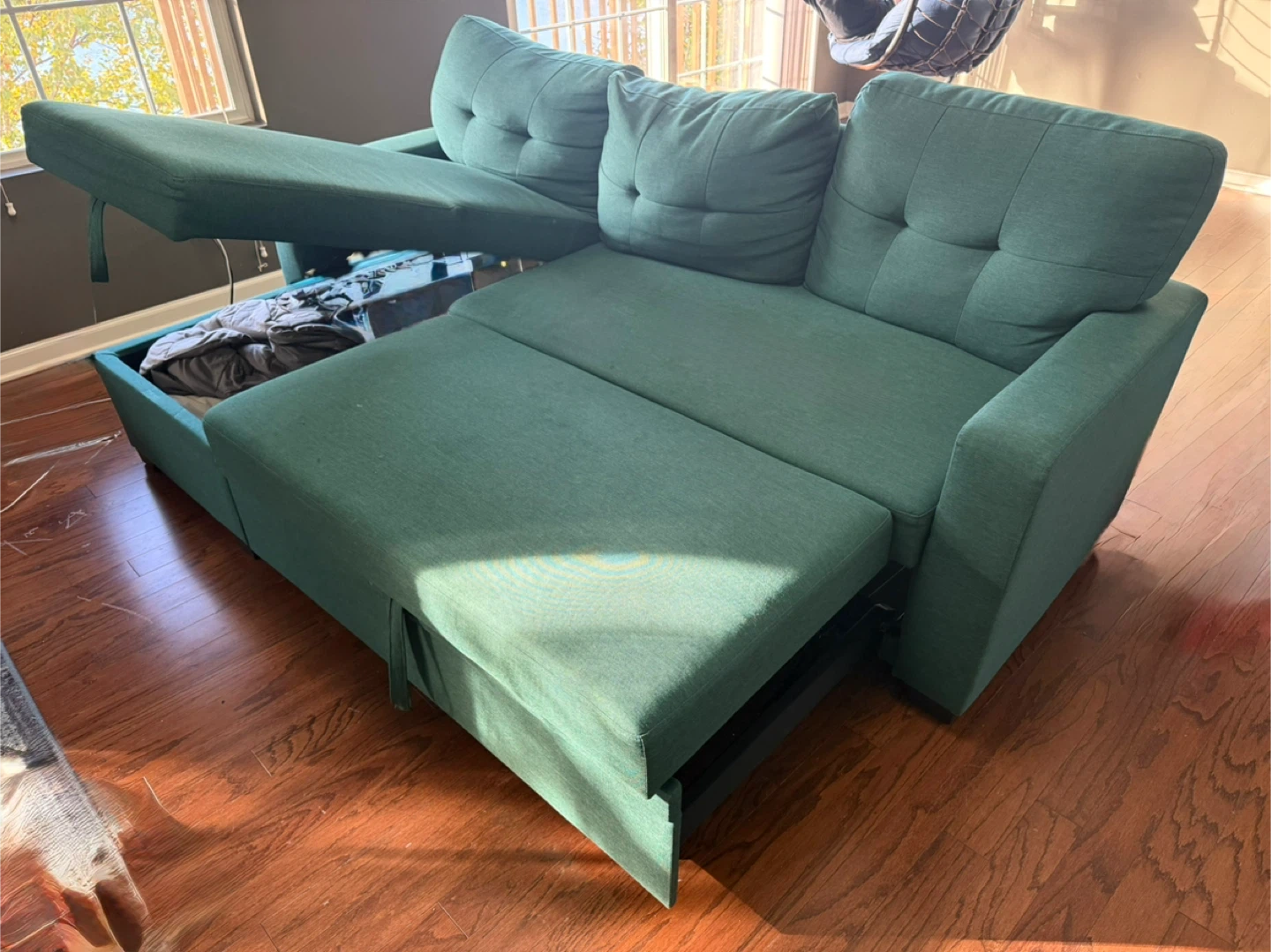 Green Sectional Sofa with Storage