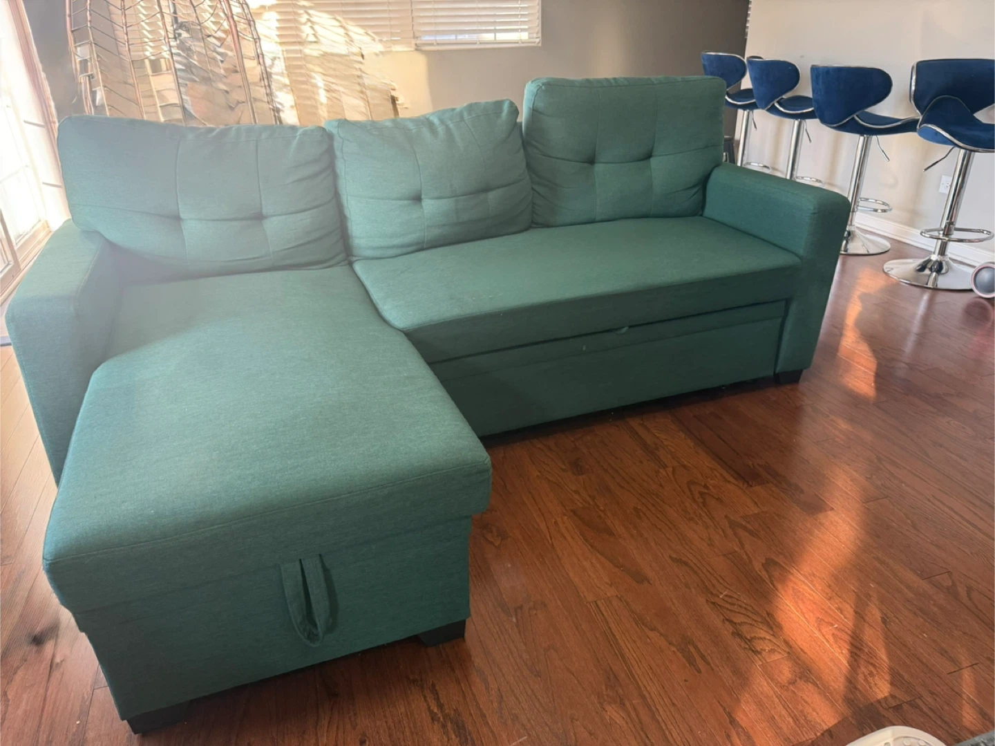 Green Sectional Sofa with Storage - photo 3