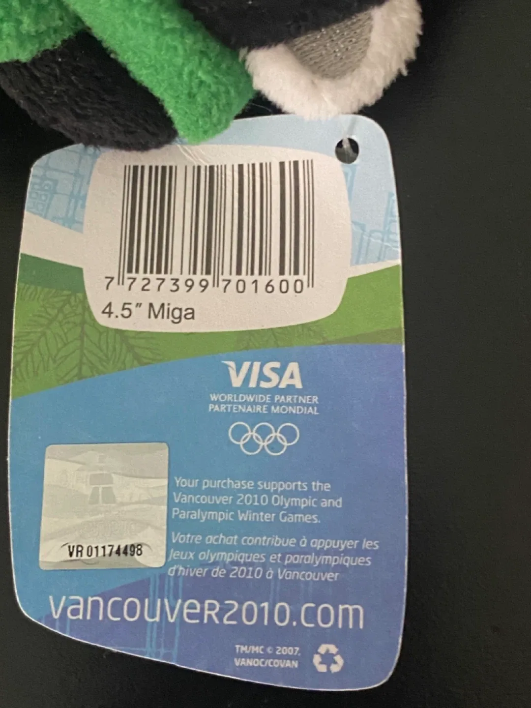 NEW! Miga Vancouver 2010 Olympic Plush keychain with Tags image indicator(5)